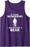 I Was Fighting A Bear Humor Designs Co. Funny Humour I Was Fighting A Bear Tank Top - Purple