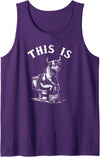 Funny Cow Toilet Tee This is Bullshit, Funny Cow Toilet, Humorous Cow Tank Top - Purple