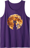 Halloween Party Costumes Women Men Kids Boys Girls Cat Black, Scary Cat, Cat Moon & Halloween Tank Top - Purple