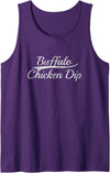 Retro Game Day Classic Bold Appetizer Aesthetic Buffalo Chicken Dip Vintage Inspired Varsity Style Graphic Tank Top - Purple