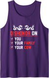 KIngswear Cow Dishonor On You Your Family Your Cow Tank Top - Purple