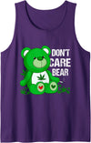 Funny Bear Smoking Weed Cannabis Marijuana 4:20 Weed Bear Herb Bear Don't Care Funny Bear Marijuana Cannabis Tank Top - Purple