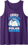 Easily Distracted By Polar Bears Tank Top - Purple