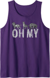 Wild Animal DESIGNS Lions Tigers Bears OH MY - Classic Wizard of Oz Inspired Tank Top - Purple
