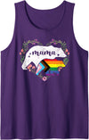 LGBT Gay Progress Pride Shirt Mom Mama Bear Moms LGBTQ Mama Bear Progress Pride Flag Gay Equal Rights Rainbow Tank Top - Purple