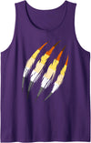 Bear Community Bear Brotherhood Gay Men Gifts Mens Bear Pride Claw Marks Gay Men LGBT Bear Flag Tank Top - Purple