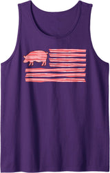 Symbolizes Roasts Hog Meat Sweet Bacon Clothing Sweet Salted Smoke Meaty Pig Flag Artwork Bacon Tank Top - Purple