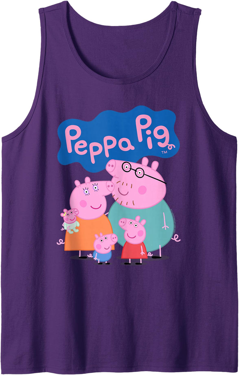 Peppa Pig 20th Anniversary Whole Family Portrait Tank Top - Purple