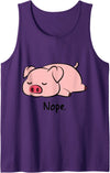Dibba Designs Nope Pig Not Today Animal Piggy Cute Cool Funny Pig Lovers Tank Top - Purple