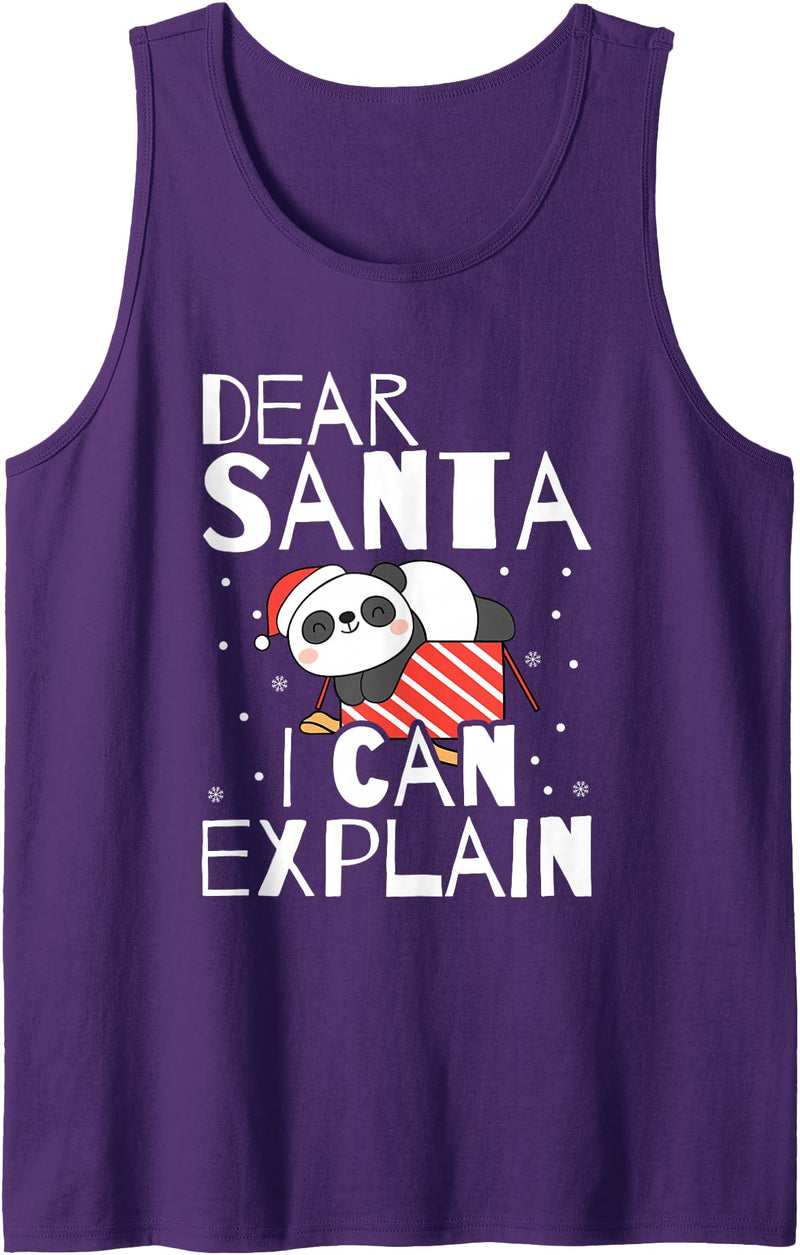 Panda Lover Xmas Panda Bear Christmas Panda Gift Santa Panda Lover Xmas Cute Animal Bear Christmas Panda Tank Top - Purple