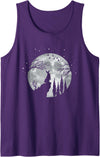 Rabbit Hare Animal Full Moon at Night - Funny Pet Bunny Tank Top in Purple