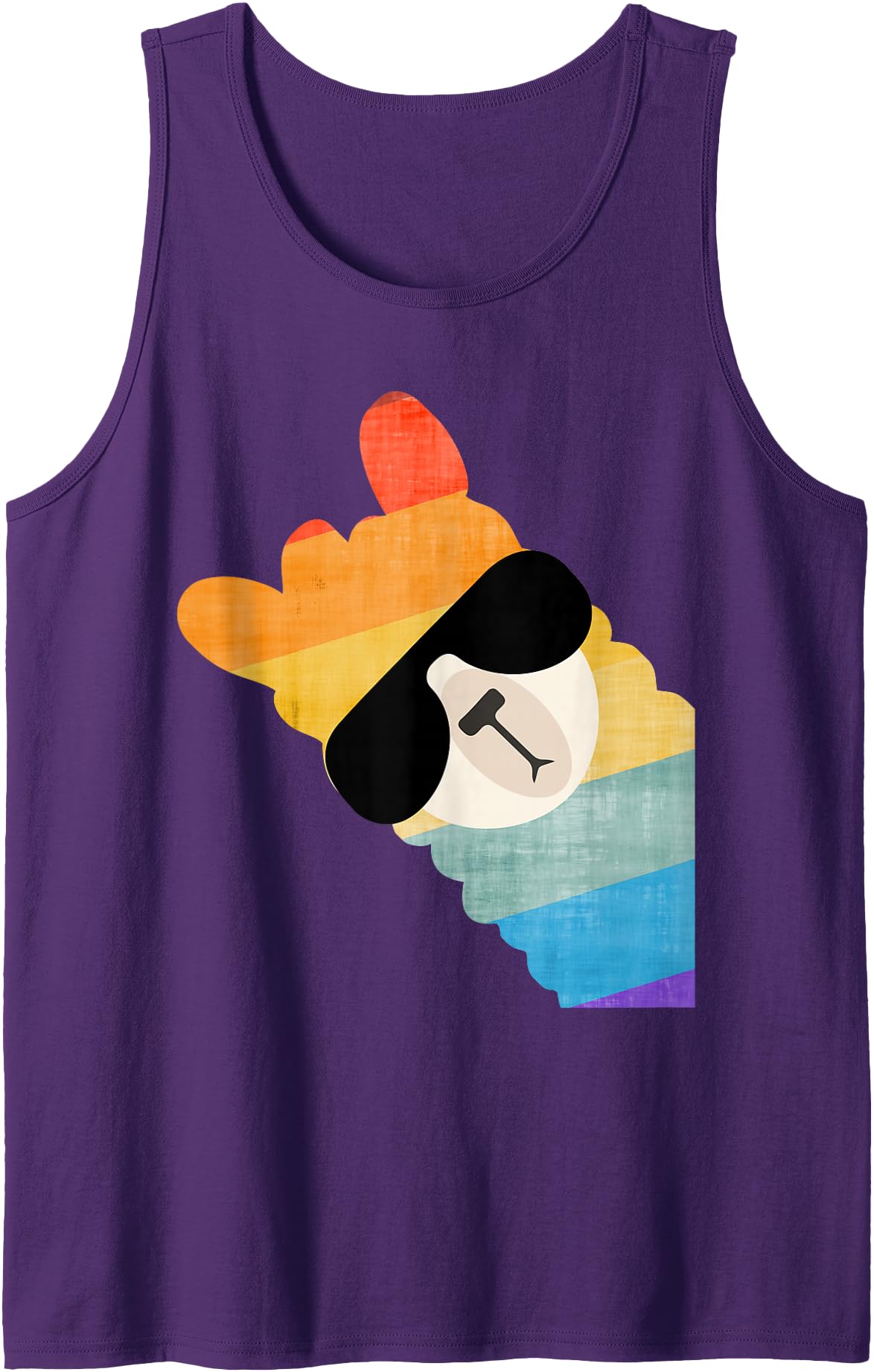 Llama Alpaca gifidea for men and women Rainbow Alpaca Llama Fun with sunglasses for women and men Tank Top - Purple