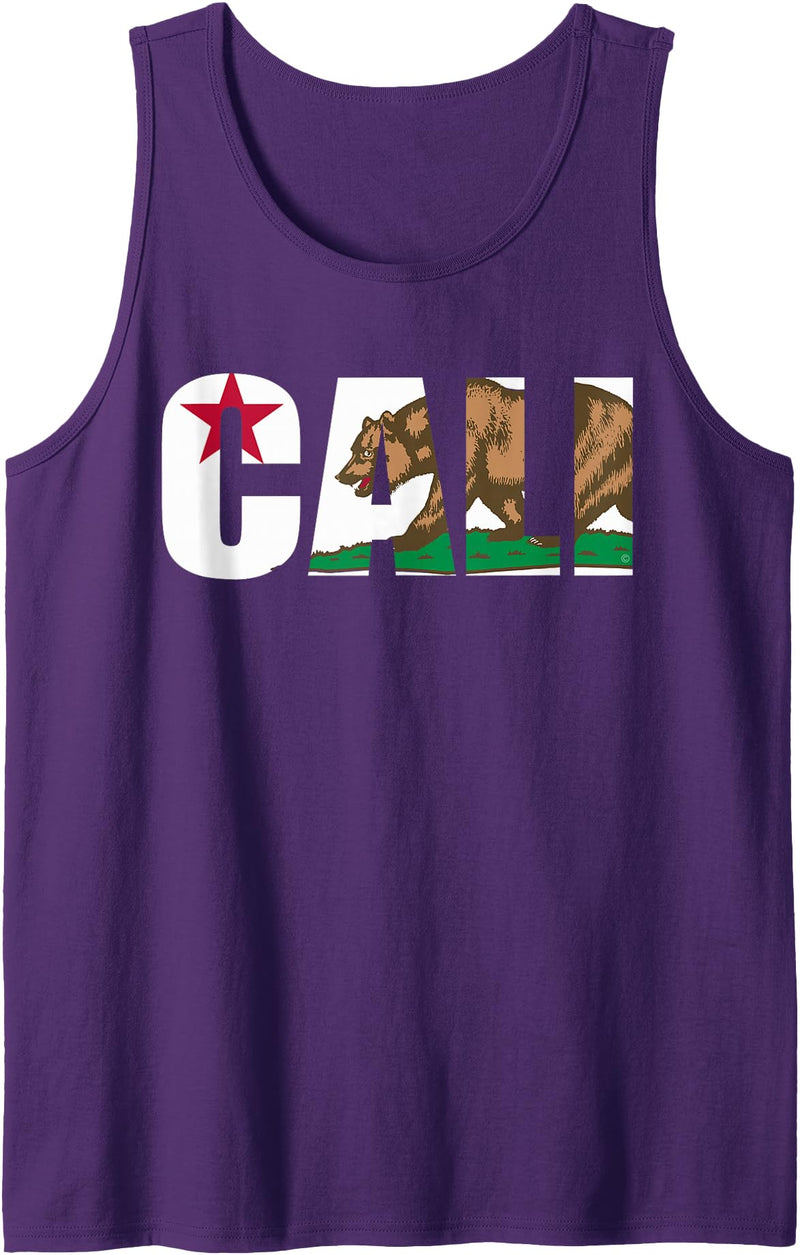 California Republic Flag Souvenir Novelty Gift California Flag Cali Home Love Men Women Kids Tank Top - Purple