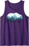 Dramabite Bear Double Exposure Surreal Wildlife Animal Tank Top - Purple