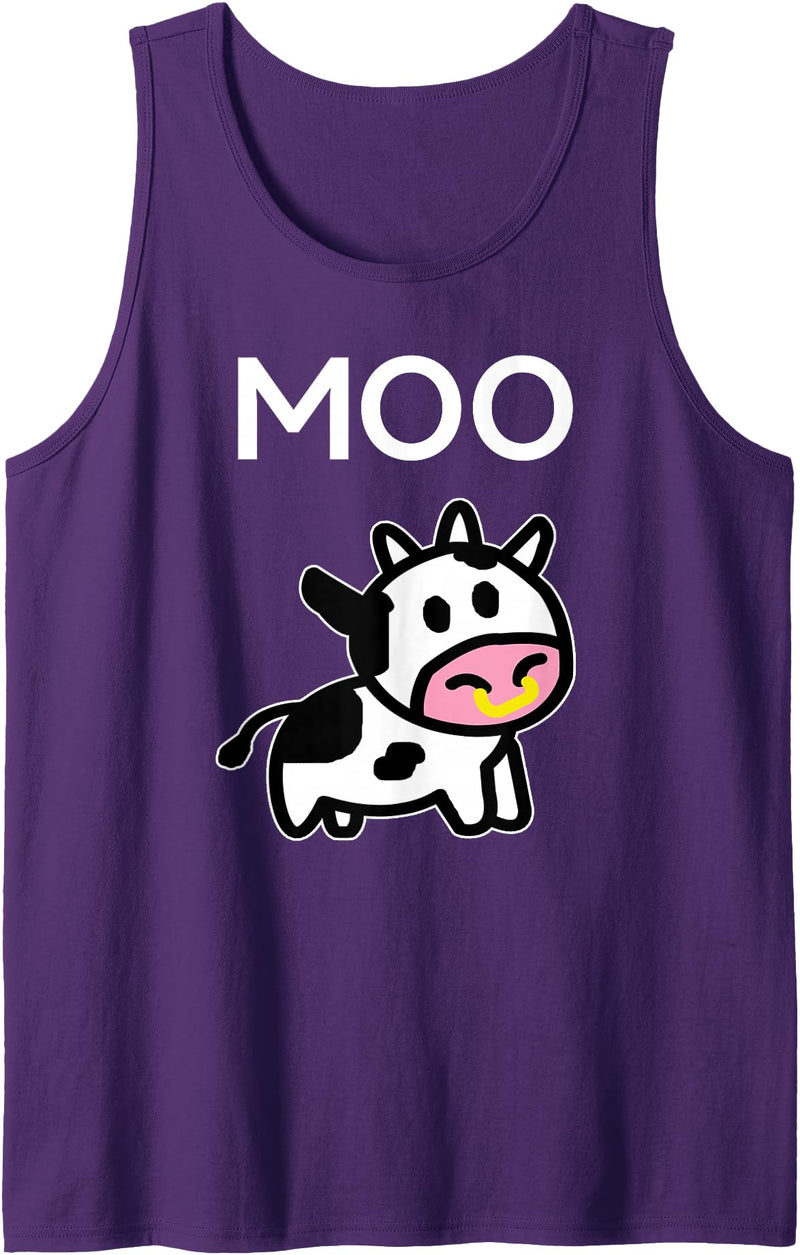 holy cow Tess & Gifts Funny Farmer Cow - MOO Cow for Adults Men Women Boys Girls Tank Top - Purple