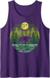 Grizzly Bear Camping Hiking Mountain Vintage Bear Forest Retro Wildlife Nature Tank Top - Purple