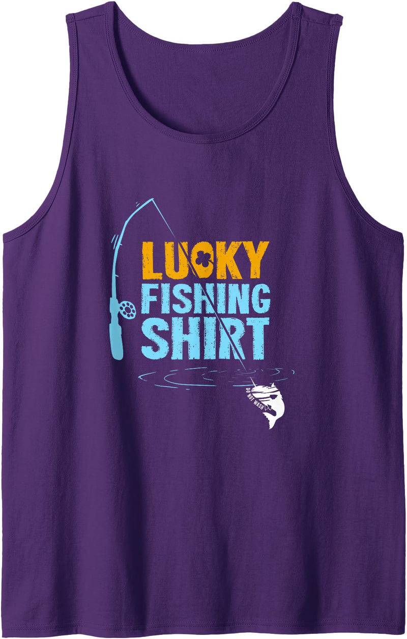 Lucky Fishing Apparel This Is My Lucky Fishing Fisherman's Favorite Artwork Tank Top - Purple