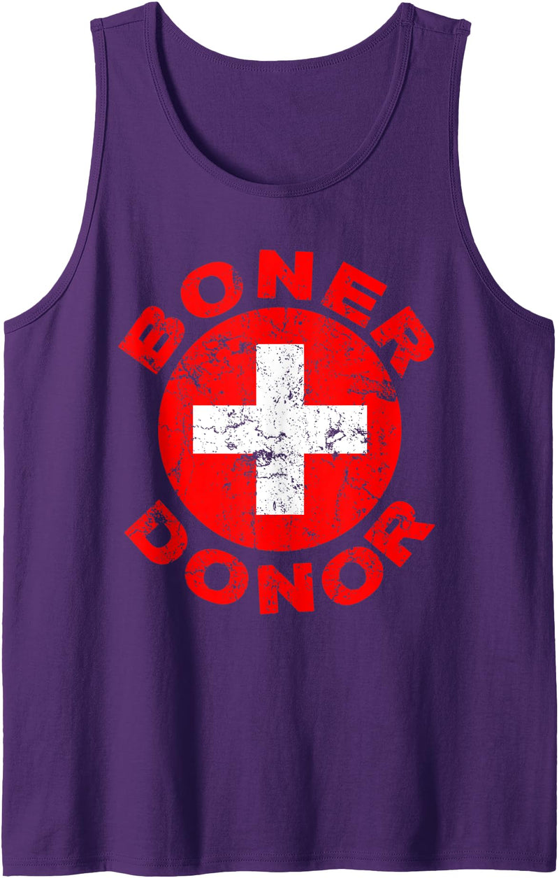 Boner Donor Shirt Creationz Co. Boner Donor Shirt Funny Halloween Costume Idea Tank Top - Purple