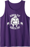 Kinda Fit Sorta Fat Gift Funny Gym Weightlifting Kinda Fit Sorta Fat Tshirt Funny Gym Body Cute Bear Retro Tank Top - Purple
