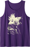 Rebellious Animals Punk Gifts Funny Polar Bear Rocker Musician Animal Punk Rock Grunge Tank Top - Purple