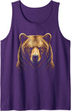 Realistic Bear Portrait Wildlife Realistic Bear Portrait Bear Wildlife Tank Top - Purple