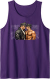 Vintage Gay Art Design Studio Retro Gay Leather Biker Gay Pride Daddy Bear Mustache Tank Top - Purple