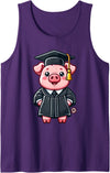 Kawaii Pig Graduation Apparel Cute Pig Graduation Tank Top - Purple