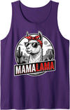 Happy Mother's Day Floral Wife Sister Design Happy Mother's Day Women Mom Grandma Mamalama Llama Tank Top - Purple