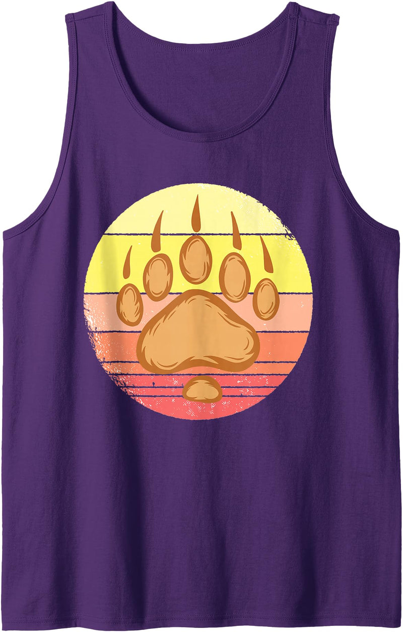 Bearpaw National Park bearpaws Papa Bear Paw Wildlife Tank Top - Purple