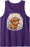 Boop Club Co Boop Highland Cow Nose Cute Farm Animal Floral Humor Tank Top - Purple