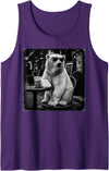 Polar Bear Drinking Iced Milk Coffee Shirts Funny Polar Bear Drinking Iced Milk Coffee Animal Lover Art Tank Top - Purple