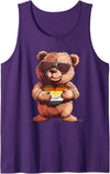 Gay Bear Pride LGBTQ Gay Bear Pride Heart LGBTQ Gay Pride Bear Flag Gay Flag Tank Top - Purple