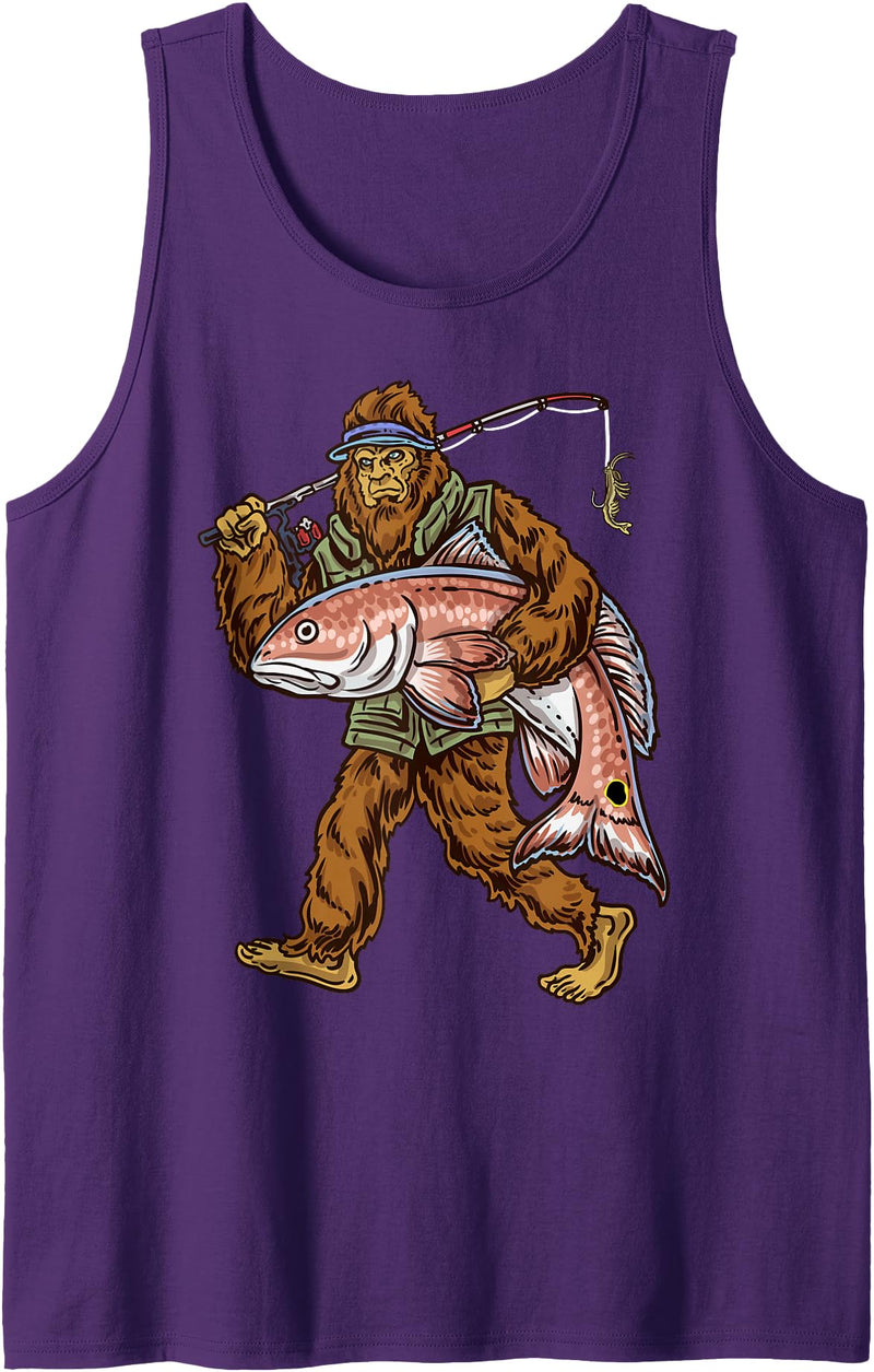 Northern Outdoors Redfish Collection Redfish Fishing Hunting Bigfoot Fishermen Tank Top - Purple