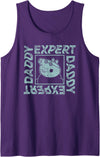 Mens Peppa Pig Father's Day Expert Daddy Vintage Faded Box Logo Tank Top - Purple