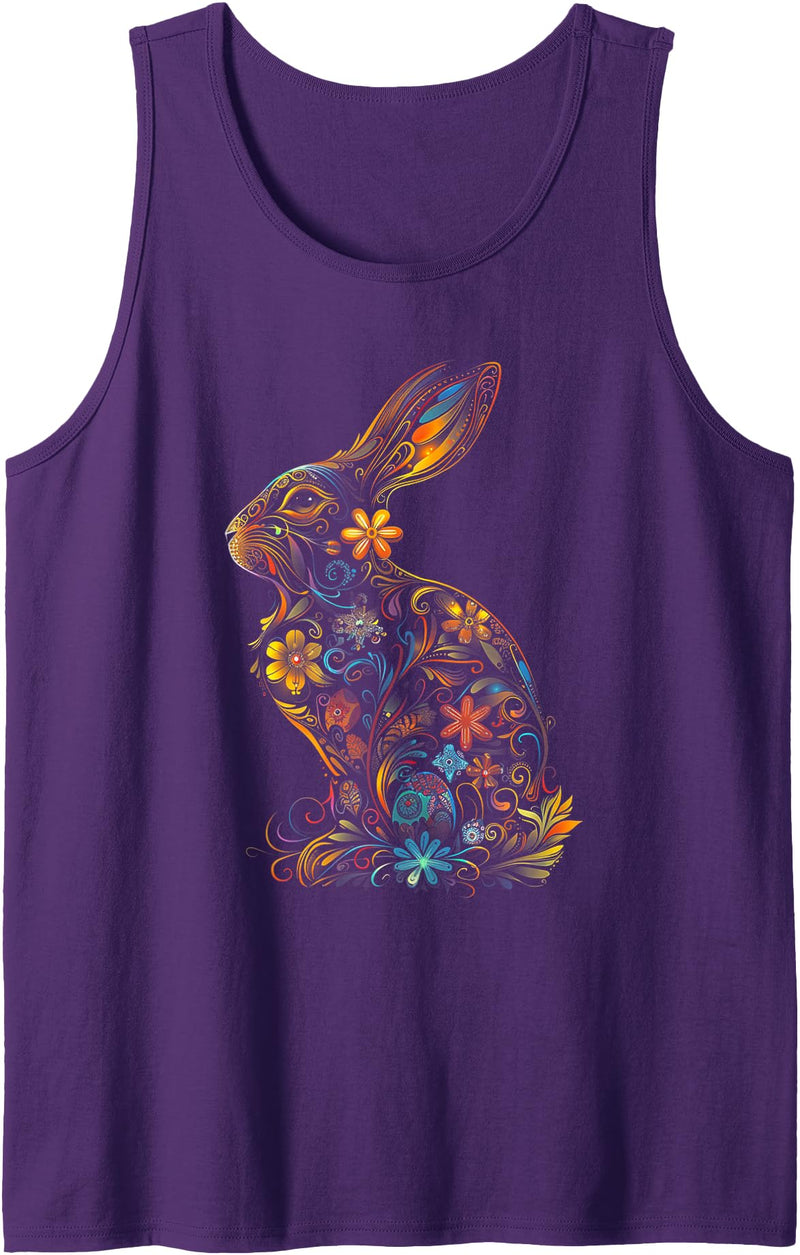 Happy Easter Funny Rabbit Bunny Eggs Basket - Cute Tank Top in Purple