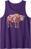 Buffalo lover for Women Men Kids Cute Flower Buffalo on Summer Floral Buffalo Tank Top - Purple
