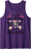 Live Life Like Someone Left Gate Open Heifer Gift Live Life Like Someone Left The Gate Open Heifer Cow Tank Top - Purple