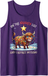 Highland Cows Funny Meme Shirt On Naughty List Regret Nothing Christmas Highland Cow Tank Top - Purple