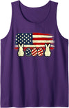 Easter Egg Bunny American Flag Patriotic USA Men Women Tank Top in Purple