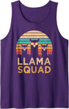 Llama Squad With Glasses Funny Funny Llama Squad Sunglasses Cool Llamas Vintage Gift Tank Top - Purple