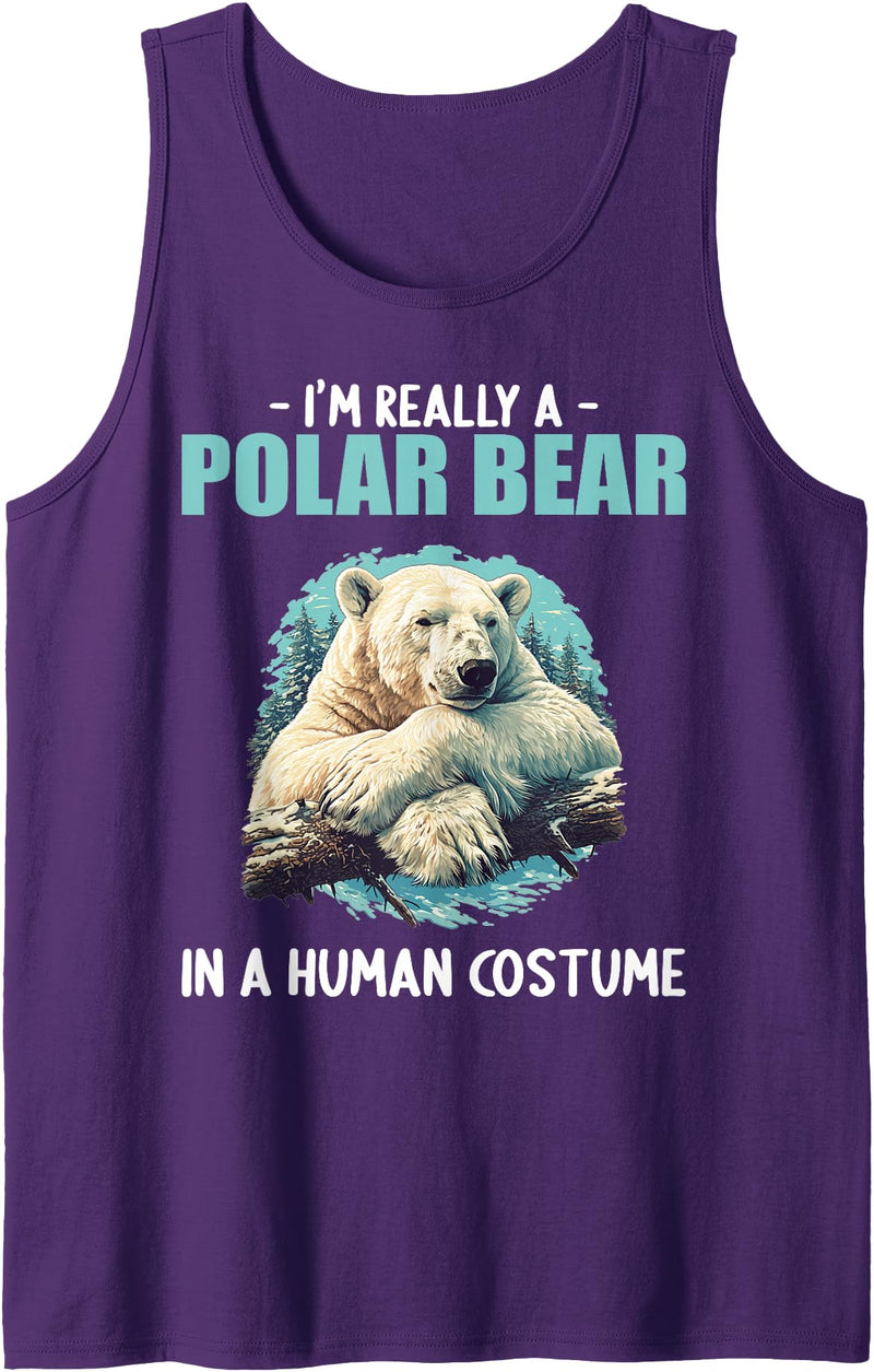 Polar Bears Polar Bear Lovers Shop Polar Bears Polar Bear Tank Top - Purple