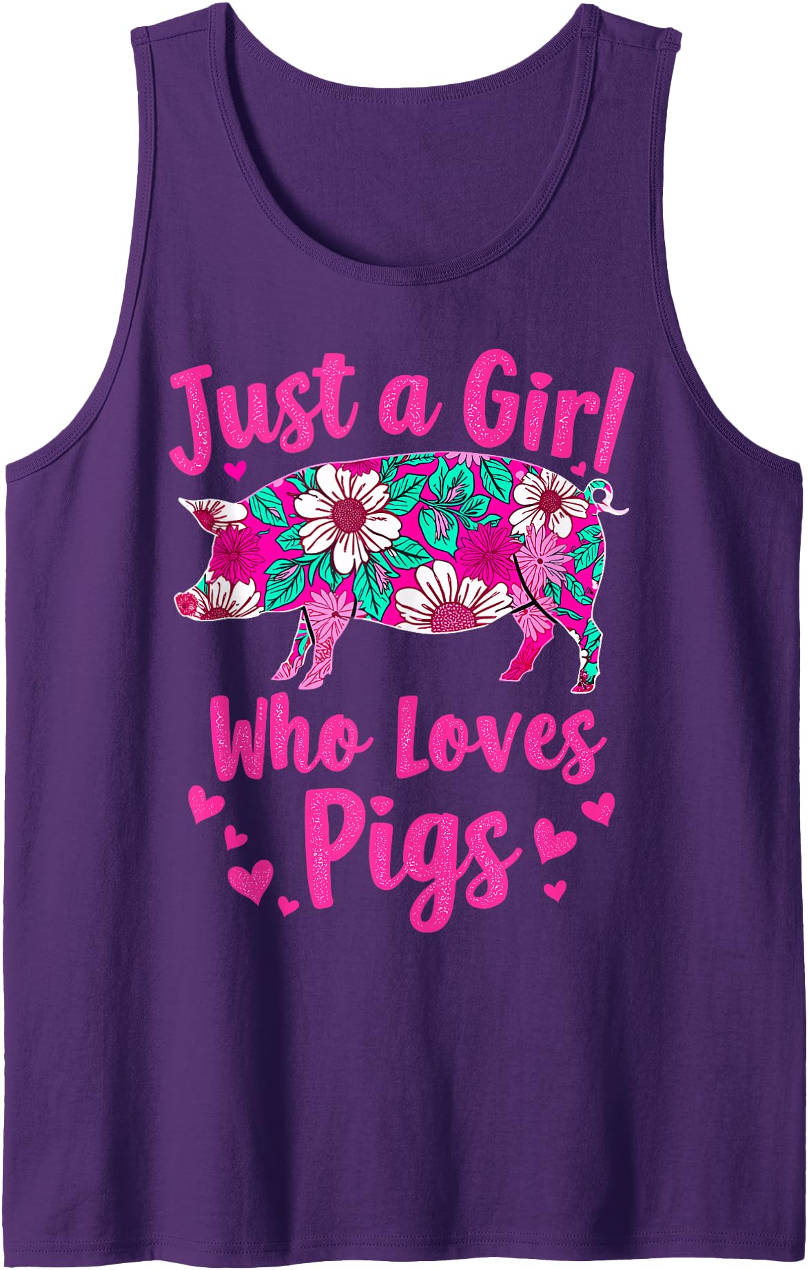 Funny Pig Lover & Owner Pig Lover Just A Girl Who Loves Pigs Tank Top - Purple