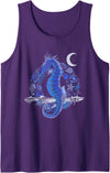 Seahorse Underwater Animal Aquarium Fish Ocean Sea Creature Crescent Moon Underwater Seahorse Tank Top - Purple