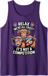 Ranch Folks Country Humor Funny Crazy Highland Cow Humor Design Tank Top - Purple