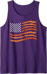 Cool American Smoked Pork Meat Lovers Designs USA Bacon Flag | Cute US Dried Pigs Funny 4th Of July Gift Tank Top - Purple