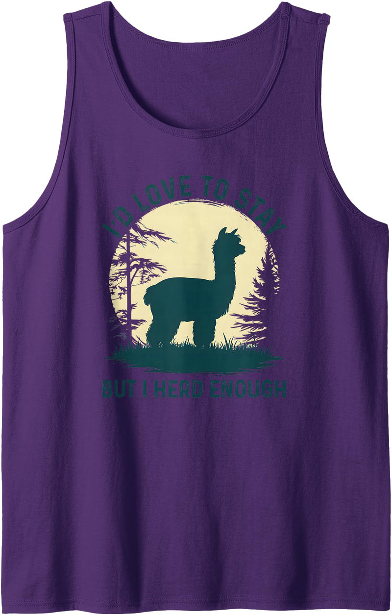 Alpaca Designs For Llama Lovers Alpaca Funny Vintage Alpaca Cool Llama Lover Tank Top - Purple