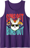 Bunny Lover Suns Out Buns Out Easter Rabbit Tank Top in Purple