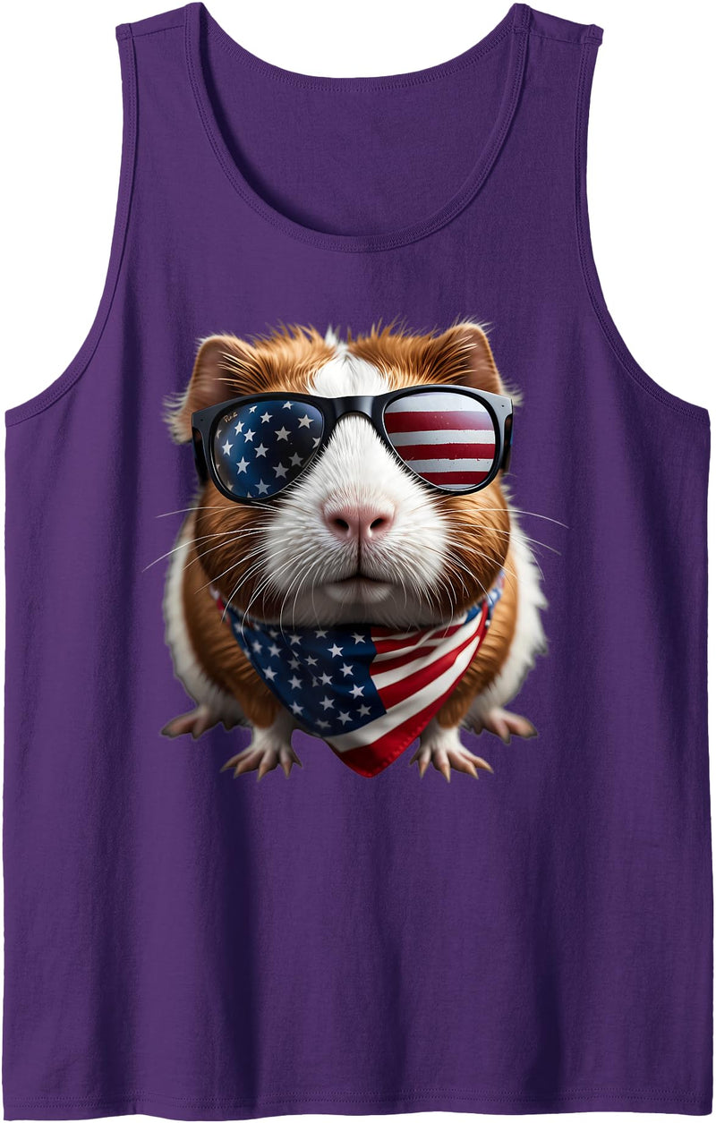 Guinea Pig 4th Of July Products Guinea Pig 4th Of July American Independence Day Patriotic Tank Top - Purple