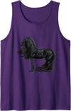 Pferdeliebhaber Geschenke Kunst Kollektion von Horse Painting Equestrian Friese Horse Rider Birthday Tank Top - Purple