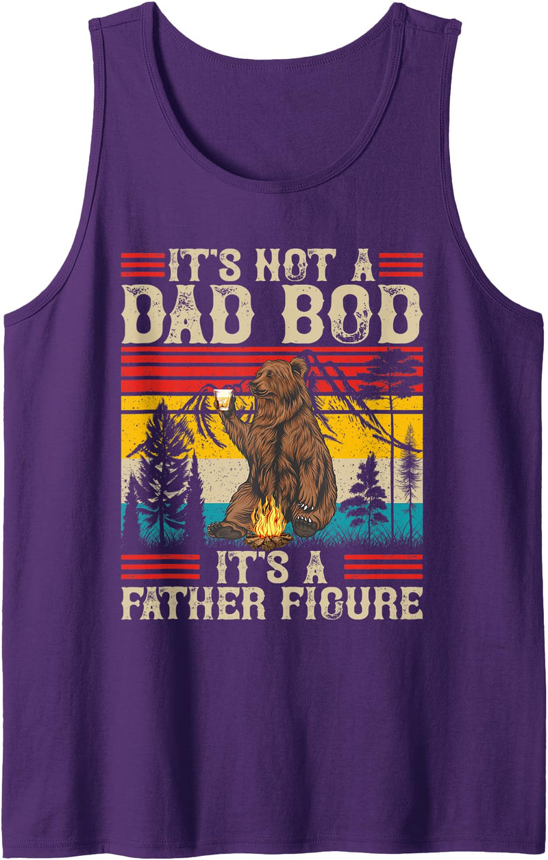 Vintage DAD BOD Tees It's Not A Dad Bod It's A Father Figure Retro Bear Fathers Tank Top - Purple